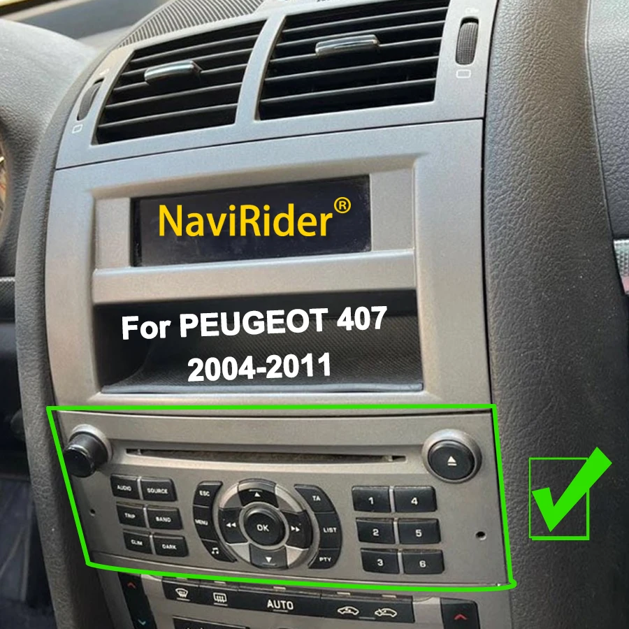 Автомобильная панель управления радио OEM для управления Android-экраном для Peugeot 407 2004 - 2011 Автомобильный видеоплеер черного/серого цвета