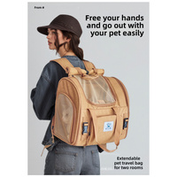 Pet backpack portable foldable expandable large capacity cat travel supplies small dog bag puppy accessories