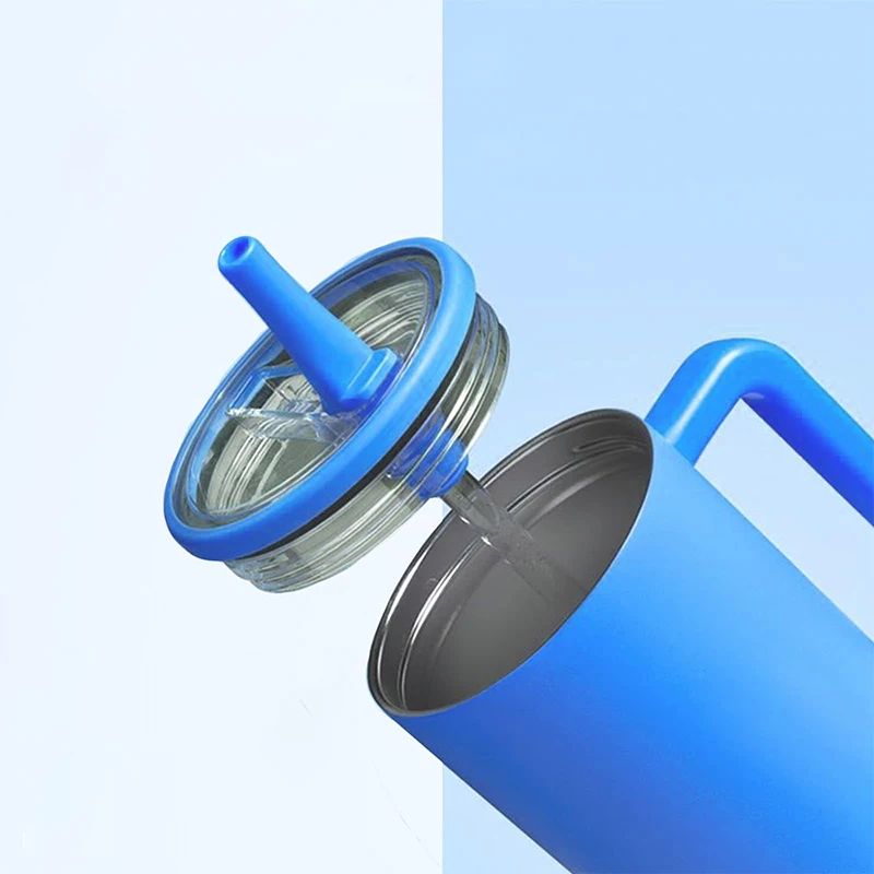 For 40oz Stanley Spill-proof Cup Cover Replaceable Environmental Protection Cup Cover Creative Spiral Straw Cover Cup Accessorie