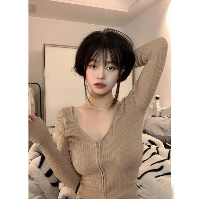 Pure Desire automne hiver rouge v-ne tricoté Cardigan Base irt Long Sve trajet Sle longueur régulière colle poitrine motif