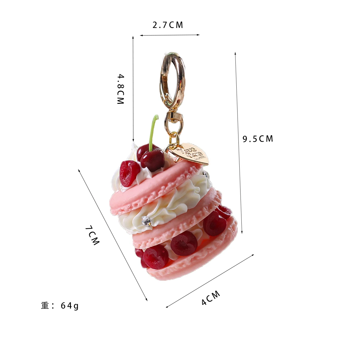 1 Stück Neuer Frucht-Dessert-Anhänger Authentischer Nischen-Schmuck Einfacher Freundinnen-Taschenanhänger Schlüsselanhänger Geschenk – Detail 8