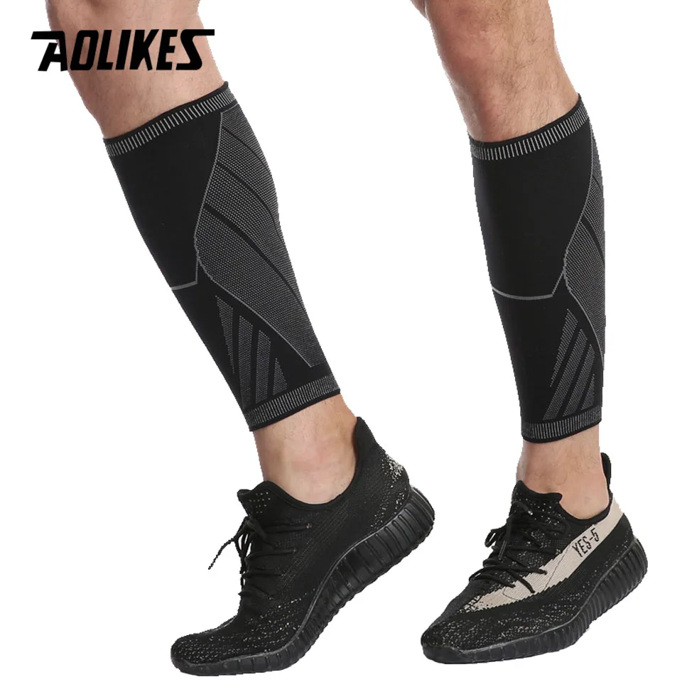 AOLIKES-Mangas de compresión de pantorrilla para hombre y mujer, calcetines de compresión para pierna, férula de Espinilla, venas varicosas, alivio