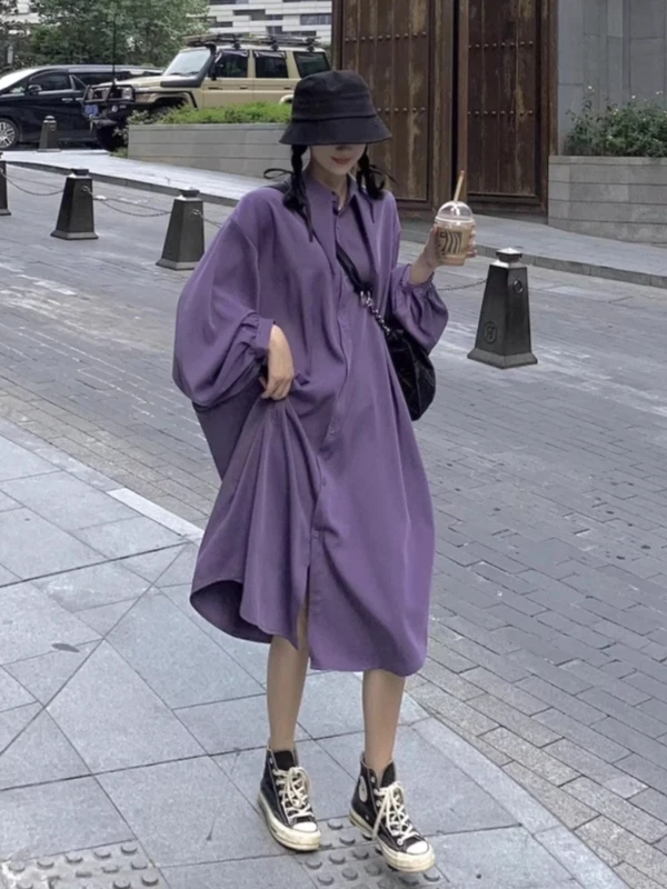 

Весна 2026: Дизайнерская новинка! Женское пальто-рубашка с длинным рукавом, длиной ниже колена, повседневное, свободного кроя, на пуговицах.