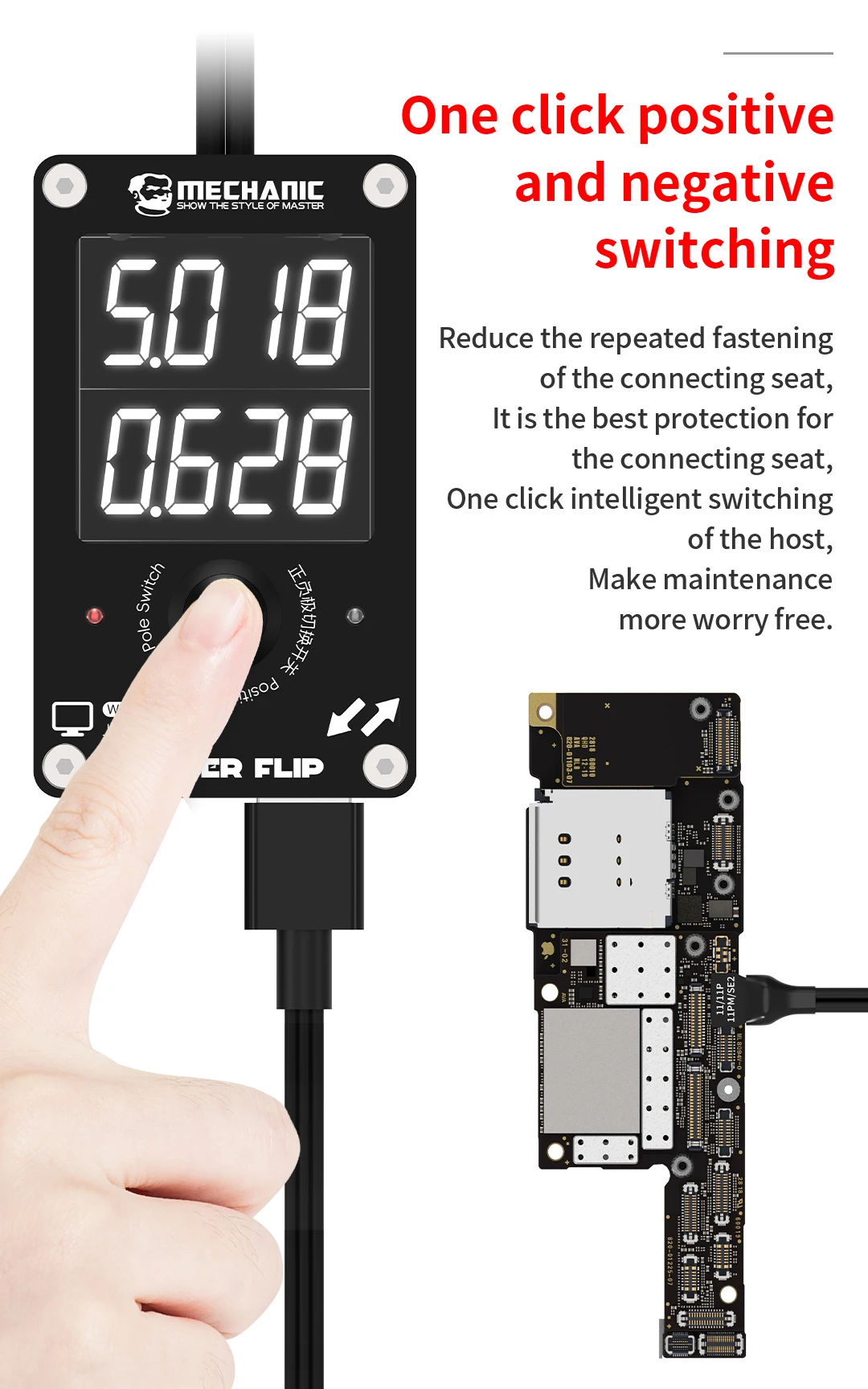 MECHANIC POWER FLIP Intelligent Boot Cable 23 Connectors iOS Android Phone Power Test Line Switch for Mobile Motherboard Repair