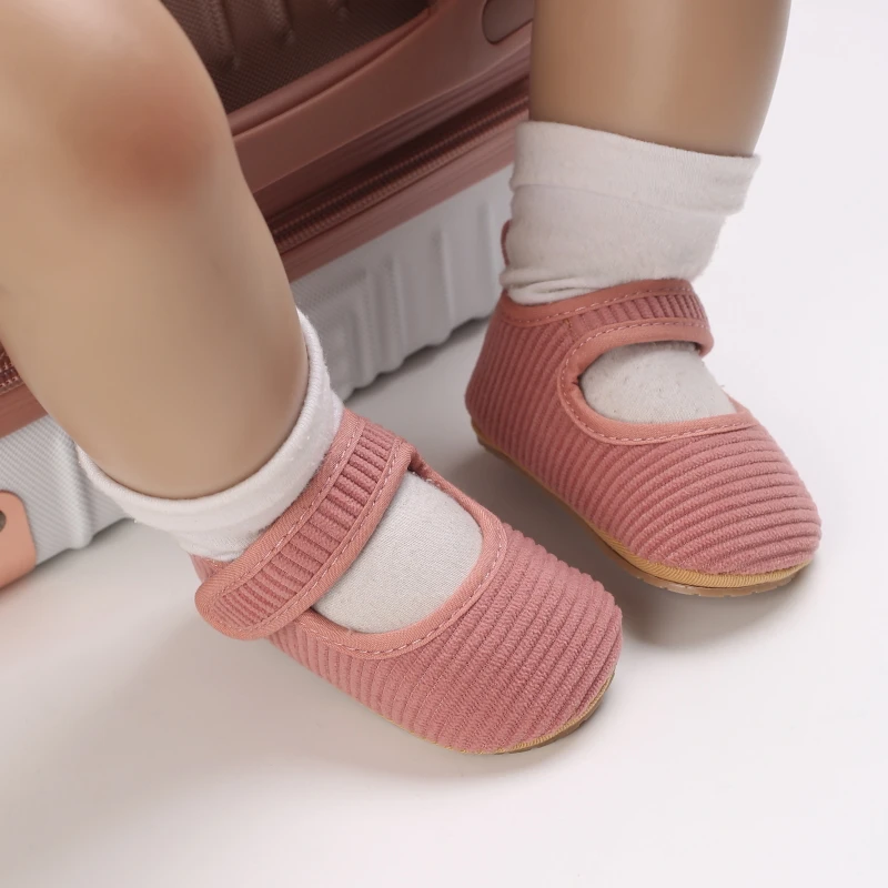 Spring and Autumn Corduroy Baby Shoes Baby Princess Learning Shoes Rubber soled Anti Slip Learning Shoes Baby Shoes
