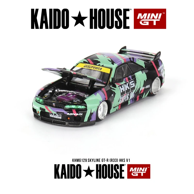 Kaido House MINIGT Skyline GTR R33 HKS V1 alloy model 129