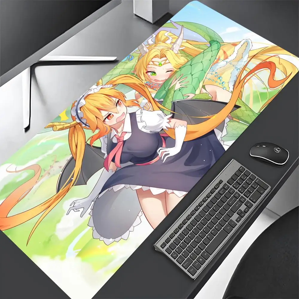 Imagem -06 - Maid Mouse Pad para Jogos de Computador Tapetes Tapete Antiderrapante Macio Ratos Dragão Jogador Acessórios Grande 1000x500 mm Senhorita Kobayashi Laptop