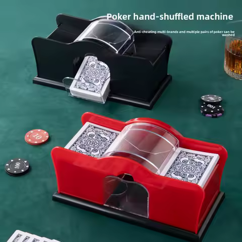 Manual Card Shuffler 2 Deck Card Shuffler Hand Crank Card Shuffler for UNO Skip-Bo Blackjack Cards Game for Family Party Games