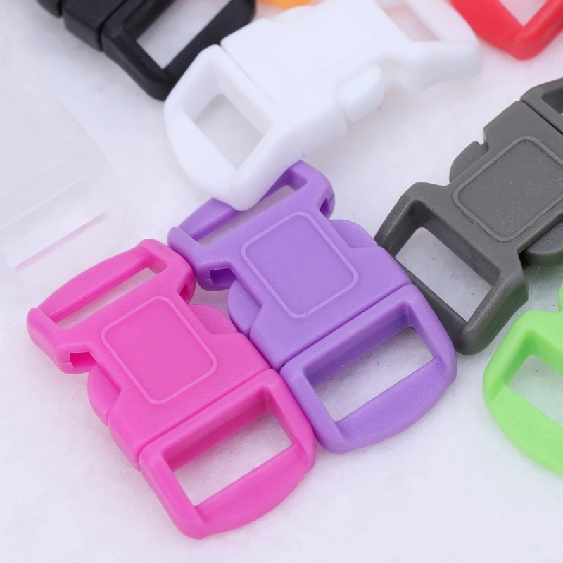 Plastic Buckle for Paracord Bracelet, Curved Side Release, Mixed Color, Drop Shipping, 20 PCs/Lot