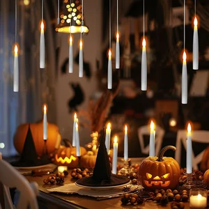 Ngủ nến lấp lánh không có ngọn lửa, 6/12 miếng, với điều khiển từ xa, que ngà 8 Velas nến bán hàng chính - №2