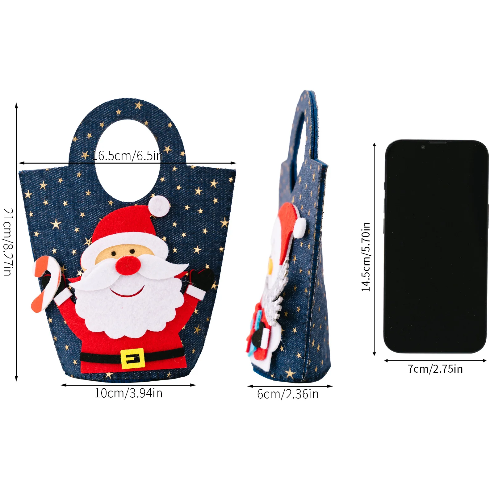 Borsa regalo di Natale Borsa riutilizzabile per Babbo Natale Borsa per caramelle Borsa festiva in stoffa di alce per regalo di festa di Natale