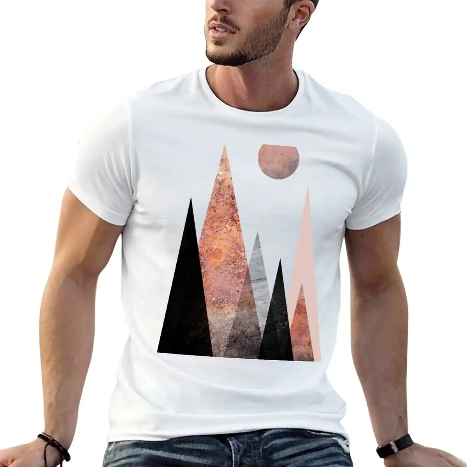 Scandi Mountain Range T-Shirt summer top quick drying cheap stuff mens tall t shirts