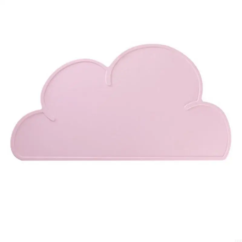 

E06F Baby Toddlers Kids Silicone Cloud Placemat Non Slip Placemat Portable Mat BPA Reusable Eating Table Mat for