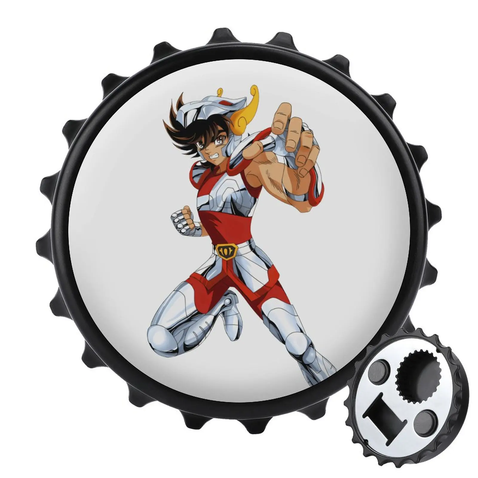 

Refrigerator Magnet Bottle Opener Magnetic Attraction Alloy Material Saint Seiya Knights of The Zodiac Goods Pegasus Seiya