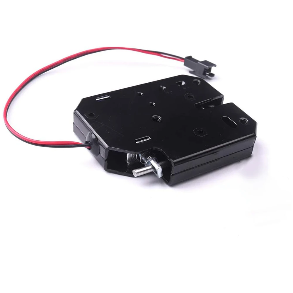 Electromagnetic Electric Control Mini Electric Bolt Lock Latch DC 12V 2A Carbon Steel Black Cabinet Lockers Solenoid Drawer Door