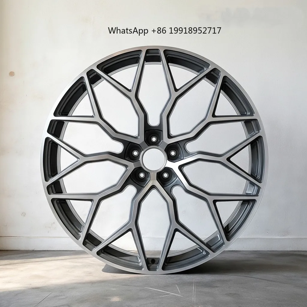 Black Machined Aggressive Concave Forged Aluminum Car Rims 20mm 25mm PCD Custom Size Mesh Heavy Duty Truck Off-Road JJ1917