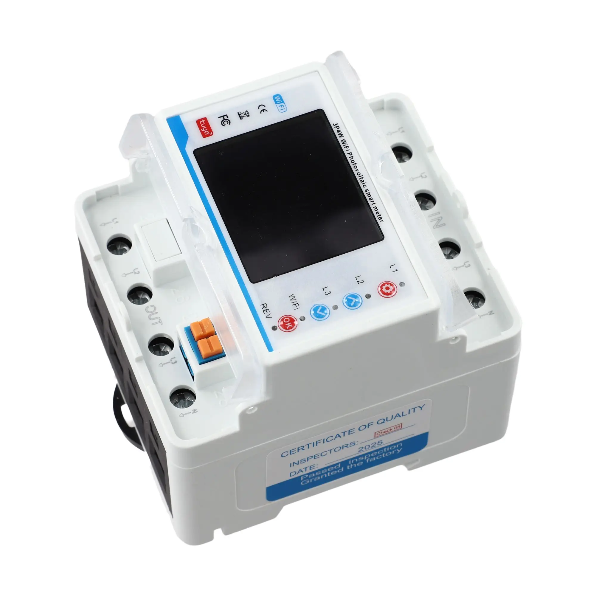 3 Phase WiFi For Smart Electricity Meter 100A With For Surge Protection For Tuya App Solar PV System Energy Monitoring DIN Rail