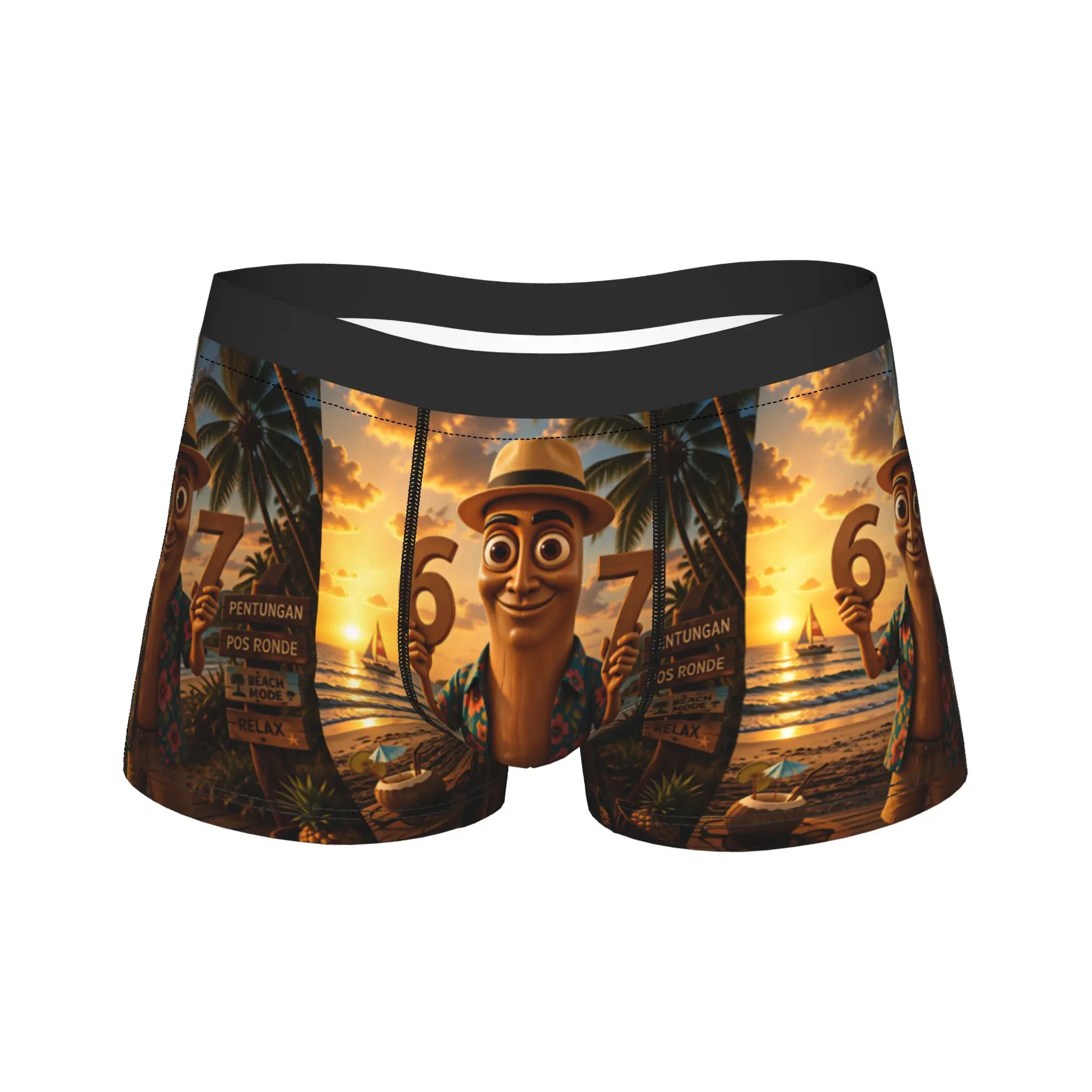 Tung Tung Sahur 67 Beach Funny Meme Boxer Shorts  Pouch Underwear High Quality Customs Boxer Brief Breathable Male Underpants