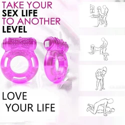 Anillo vibrador para pene para mujeres, estimulador de clítoris para hombres, retraso de eyaculación, anillo vibrador de erección duradera, anillo de bloqueo vibratorio