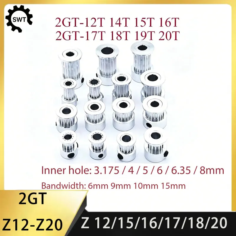 3D printer 2GT synchronous wheel 12/16/20 teeth drive pulley gt2 mechanical stepper motor driving pulley