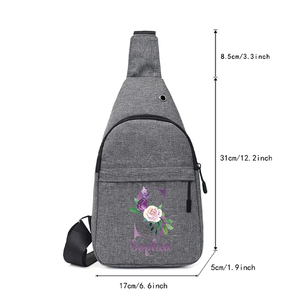 Personalized Customized, Durable, Waterproof and Casual Men's Chest Bag Crossbody Bag Suitable for Daily and Fitness Use.