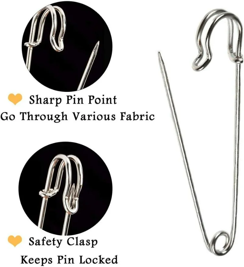 1/5/10pcs 10cm Large Safety Pins Alloy Steel Needles Sewing Pins Brooch for Jewelry DIY Sewing Apparel Accessories