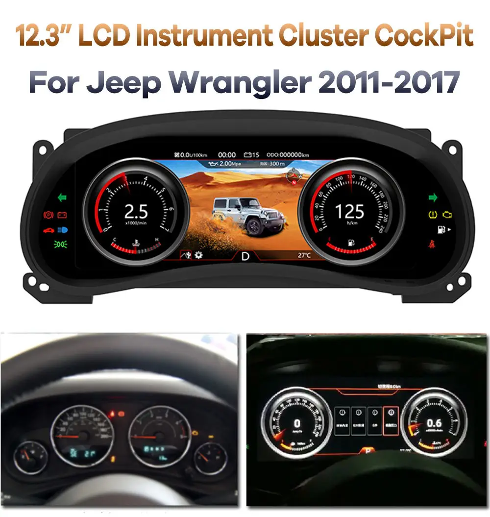 Aggiornamento per Jeep JL JK Wrangler 2011 sistema Linux LCD cruscotto tachimetro multifunzione quadro strumenti digitali