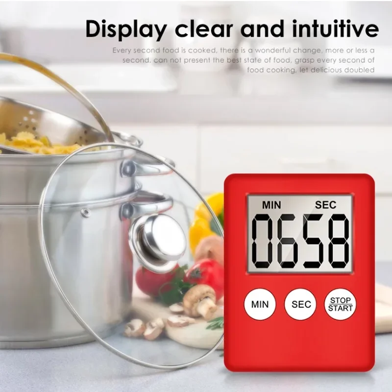 

Kitchen Timer Digital Magnetic Cooking Baking LCD Count Down Up Loud Alarm Countdown Alarm Magnet Clock Sleep Clock For Kitchen