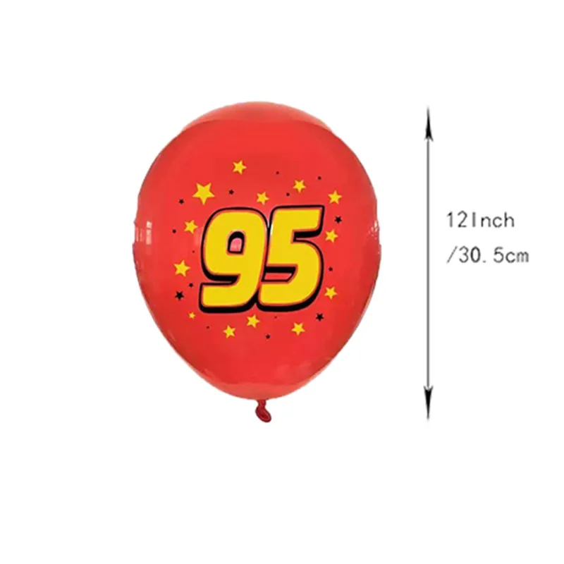 12pcs Disney Cars Cartoon McQueen Car-shaped Aluminum Film Balloon Cars Birthday Party Banquet Background  Party Decoration