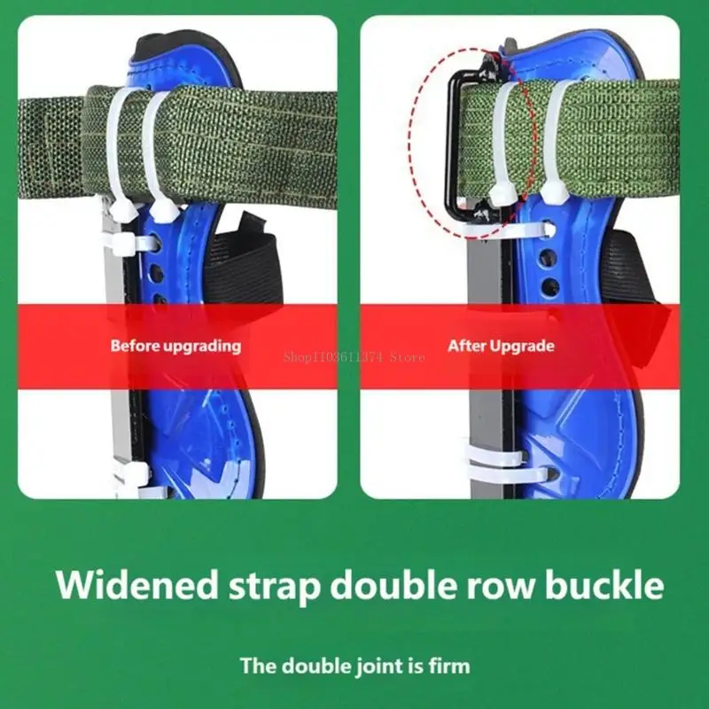 Tree Climbing Spikes Spurs Practice Aid with Foot Platforms, Ankle Support and Leg Fit Control, Pair Metal Climbing Items for