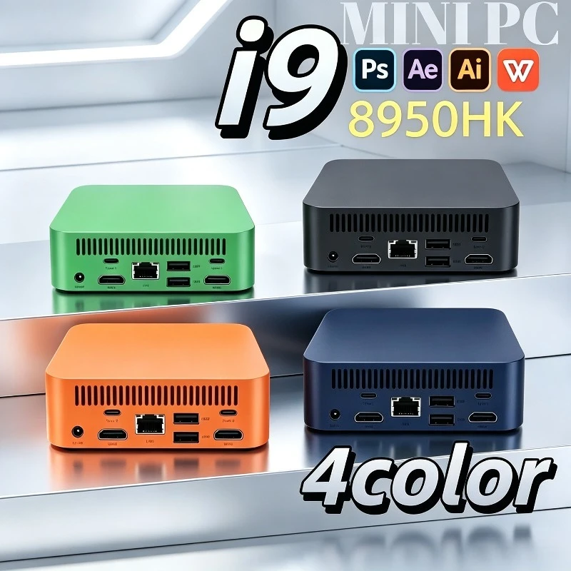 New High Performance MINI PC Core i9 8950HK 16GB RAM 1TB 2TB SSD WIFI 6 BT5.2 4K HD Mini Gaming Office Study Pc