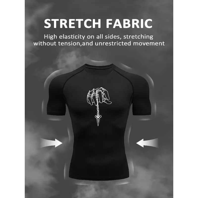 

Вязаная мужская футболка с круглым вырезом, модная спортивная футболка с короткими рукавами, топ для весны и лета, баскетбола, бокса, велоспорта, бега