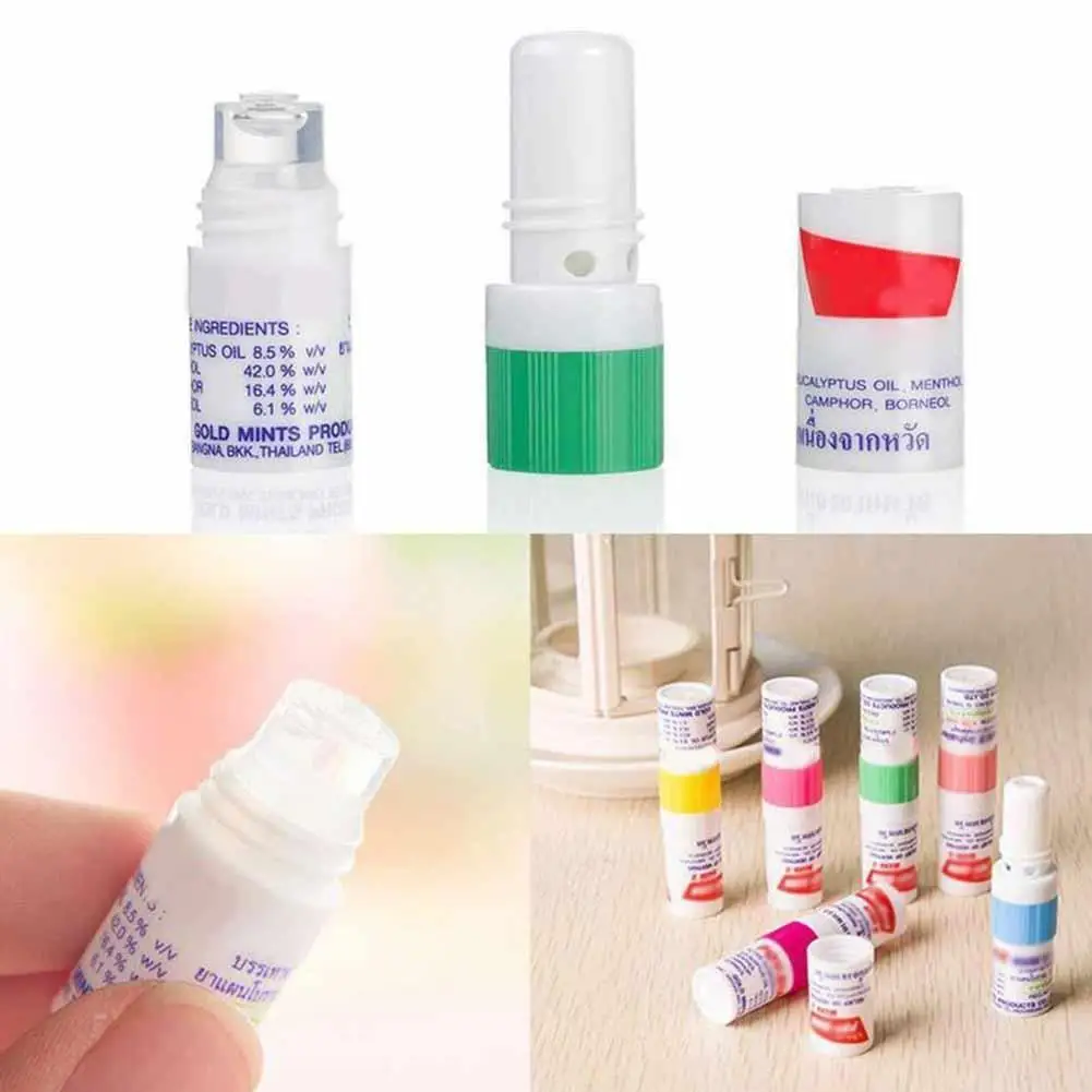 1PCS Thailand Mint Cylinder Nasal Inhaler Refresh Brain Anti Stuffy Rhinitis Nose Aspirator Cure Nasal Fatigue