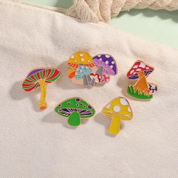 Colorful Mushroom Collection Enamel Brooches Cute Agaric Golden Pins For Backpack Bag Hat Jewelry Decoration