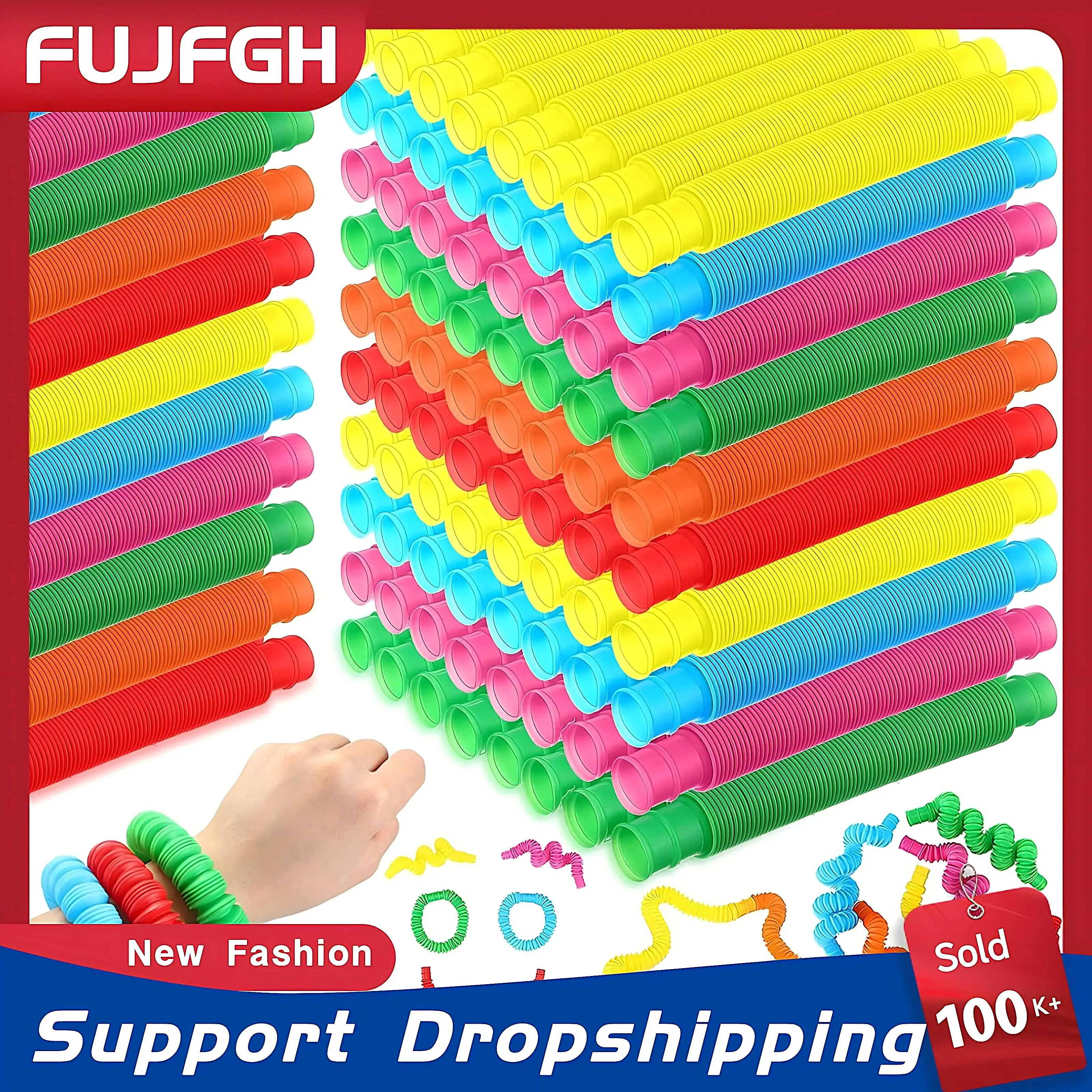 

8 16 24 32 pcs Colorful Pop Tubes Telescopic Fidget Toys Sensory Toy for Stress Anxiety Relief for Children Adults Toys Gifts