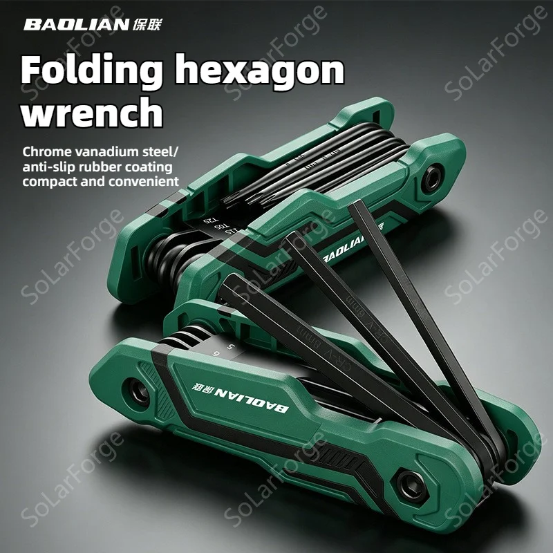 BAOLIAN 8-in-1 CR-V Metric Folding Hex Wrench Screwdriver Set