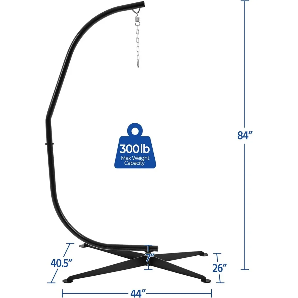 Hangmat Stoel Standaard, C-Standaard Voor Opknoping Hangmat Stoel W/Gesp & S-Vormige Haak-Vrije Rotatie C-Stand Hangmat Standaard