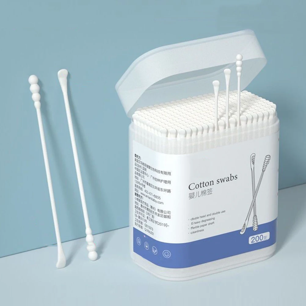 Double Ear Cleaning Tip Cotton Stick Swab Ear Cleaning Safe Soft Absorbent Cotton Stick Swab Baby hygiene