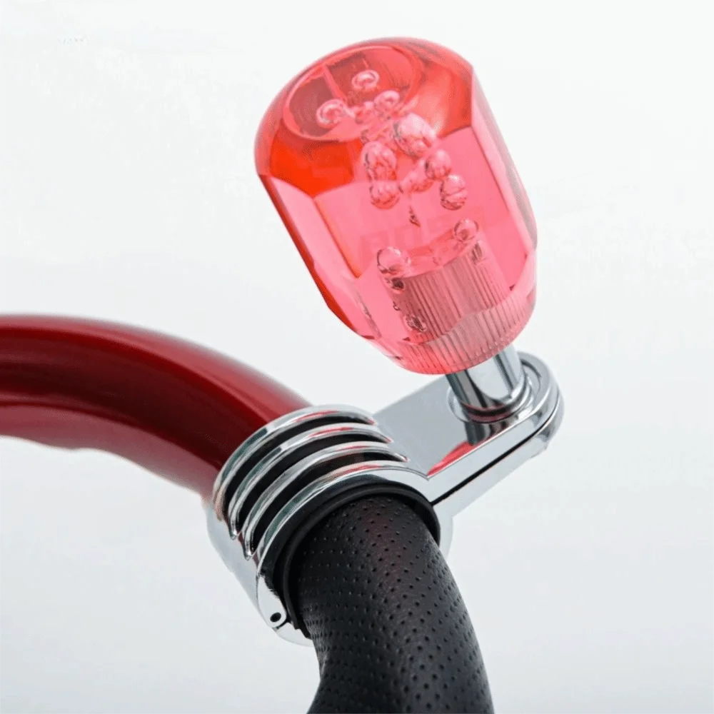 Octagonal Design Steering Wheel Spinner Knob 360° Bearing Acrylic Crystal Material Power Steering Aid Smooth Rotating