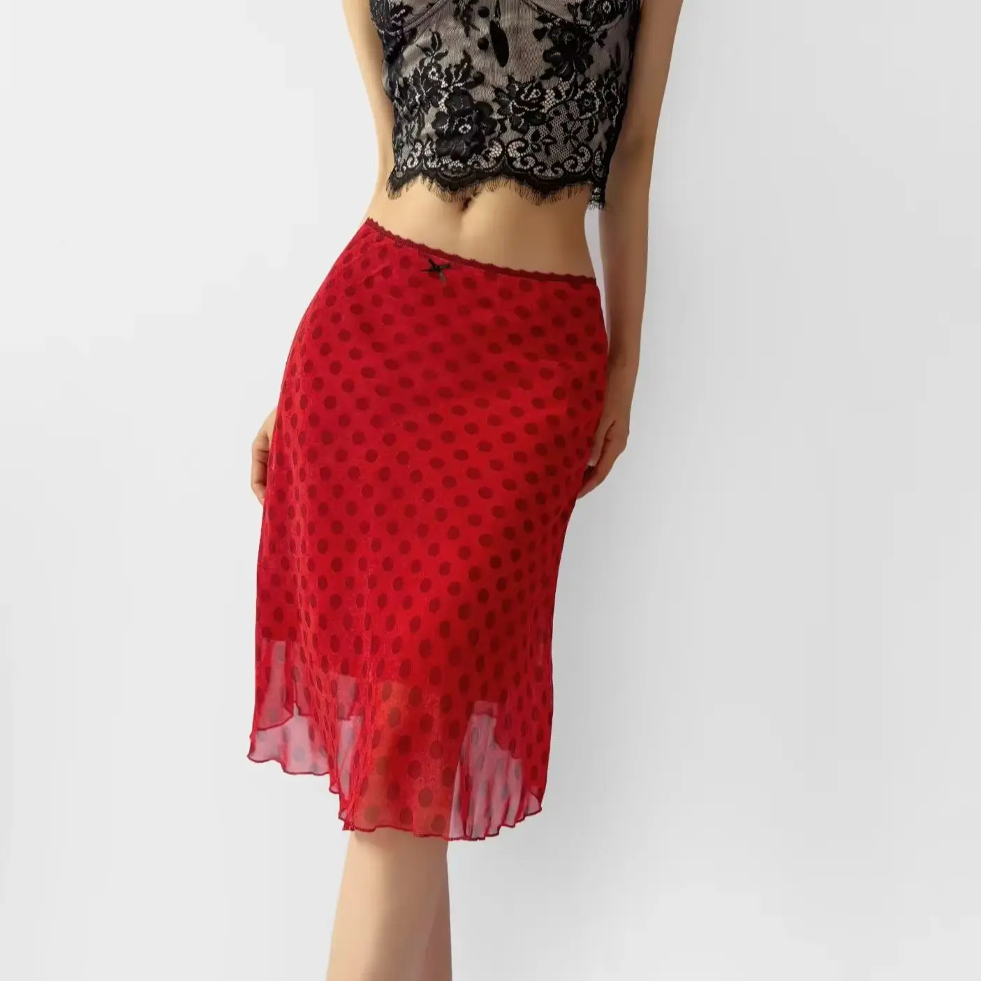 10 Color Stylish Women Floral Print Knee Length Chiffon Skirt Summer Elastic Waist Package Hips A-lined Short Skirts with Lining