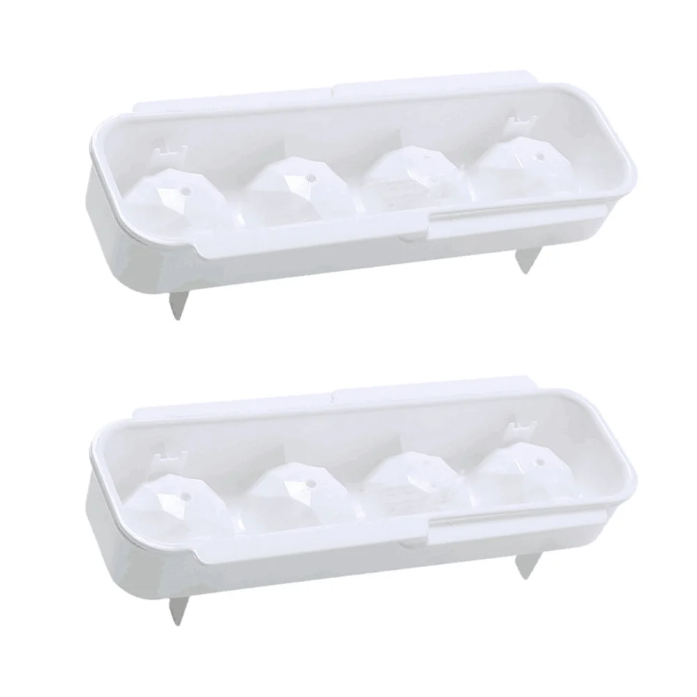 

2Pcs Plastic Ice Mold Ball Shaped Leak Free Reusable Portable Kitchen Ice Grid Maker for Whiskey Drinks