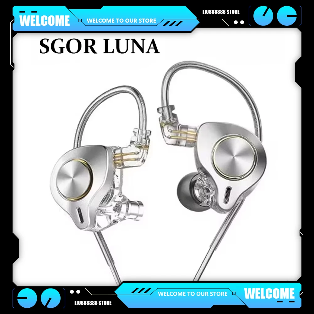 SGOR Luna HiFi 13.5MM Type C USB Planar Driver Wired Music Headphones in Ear Earphone C Bass Monitor Earbuds DJ Headset Gifts