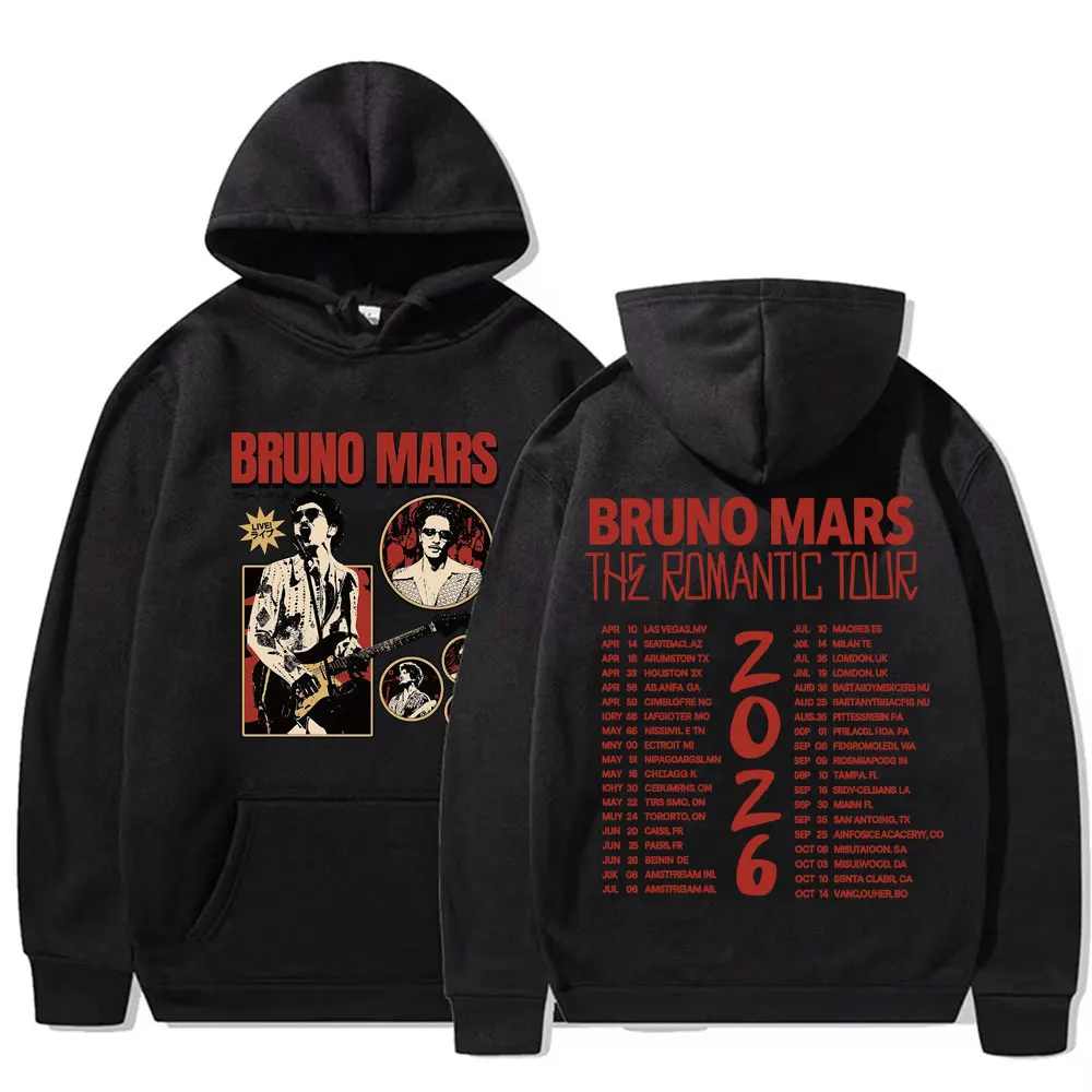 

Bruno Mars The Romantic Tour 2026 Hoodies Men Women Harajuku Streetwear Hip Hop Sweatshirts Fleece Casual Long Pullovers
