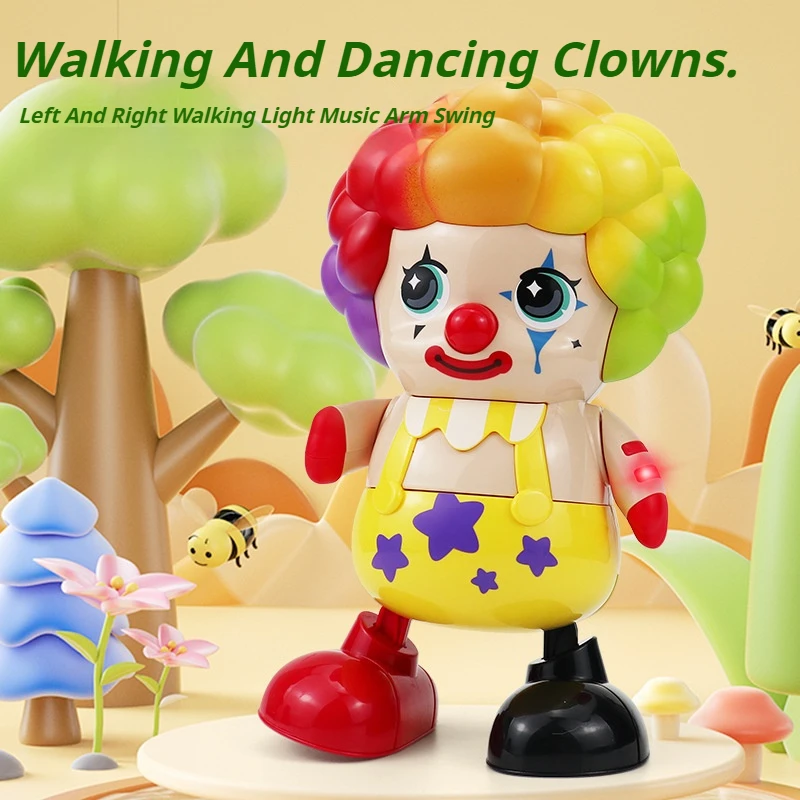 One Piece Montessori Soothing Clown Toy Light Up Musical For Christmas Stocking Stuffers 0-3 Year Old Toddler Boys Girls Gift