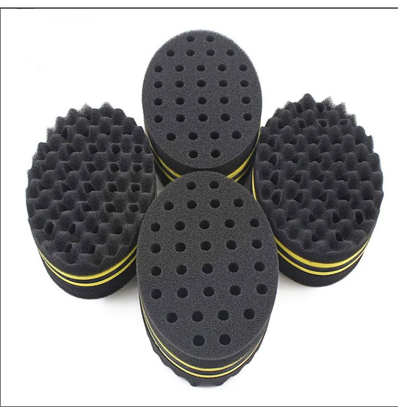 Double Sided Curling Sponge Brush African Magic Curly Hair Comb Styling Pyramid Type Porous Side Braid Hair Twist Tool