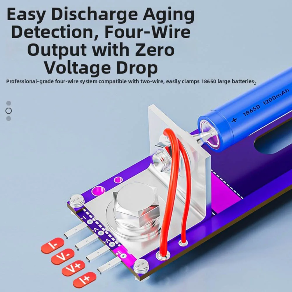 20A 4 wire battery test stand internal resistance tester fixture for cylindrical cells button cells and dry cell batteries