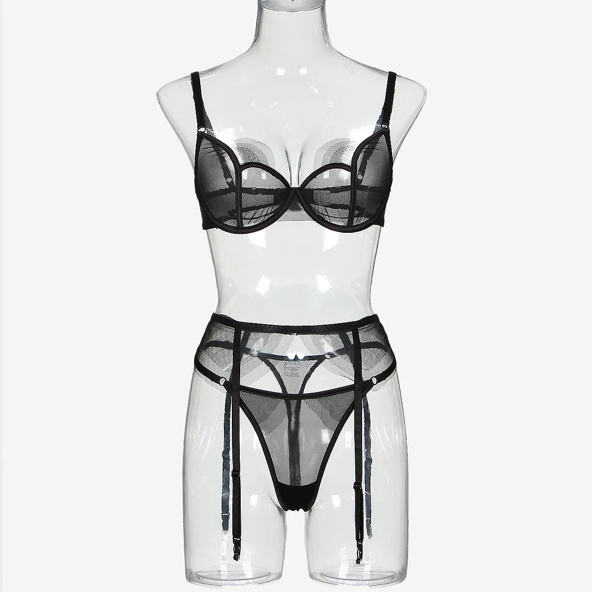 New sexy underwear comfortable tulle perspective European and American sex garter set sexy lingerie body suit