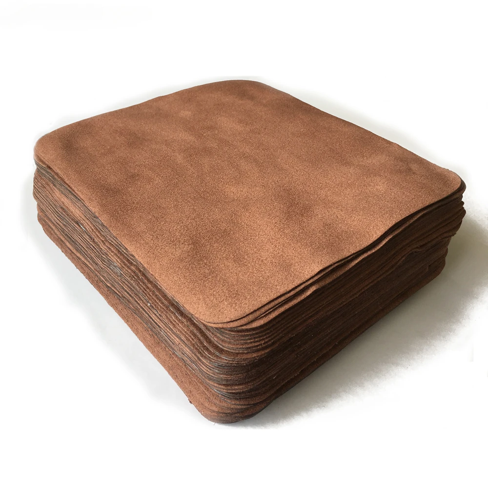 

10pcs 175mm X 145mm Brown Glasses Cleaning Cloth Suede Customize Glass Accessories Microfiber Cloth glasses cleaner limpa oculos