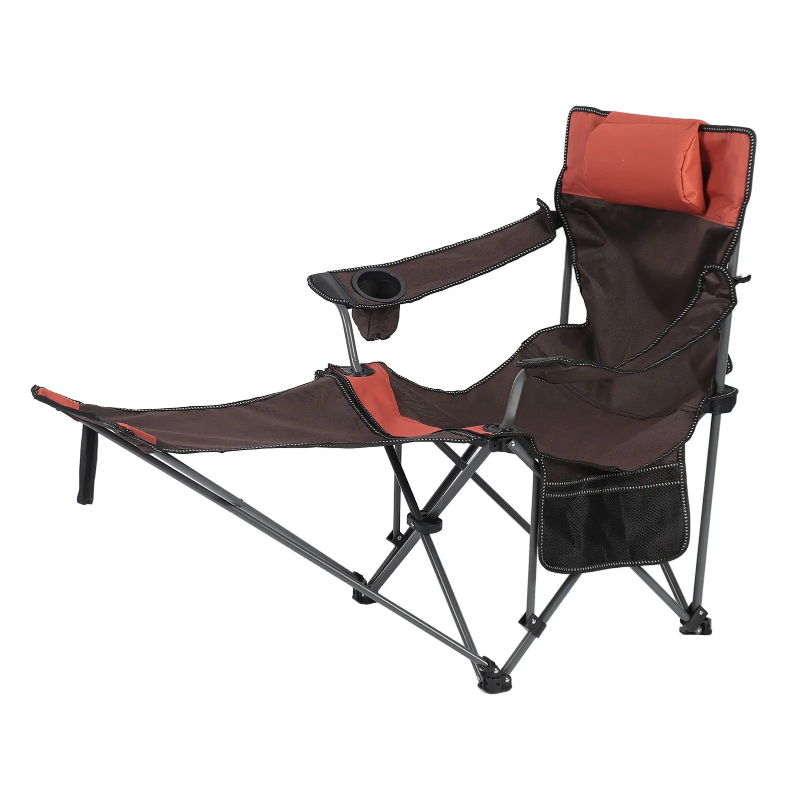 Camping Lounge Chair Multipurpose Comfortable Prevent Slip Outdoor Lounge Beach Chair Foldable Portable with Pillow for Camping