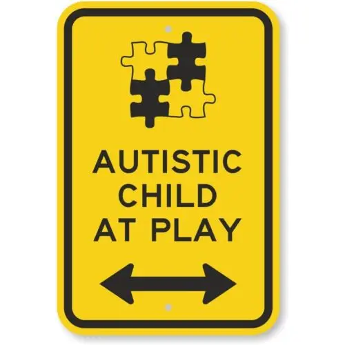 Autistic Child At Play Bi Directional Arrow Aluminum Weatherproof Sign p967 sign